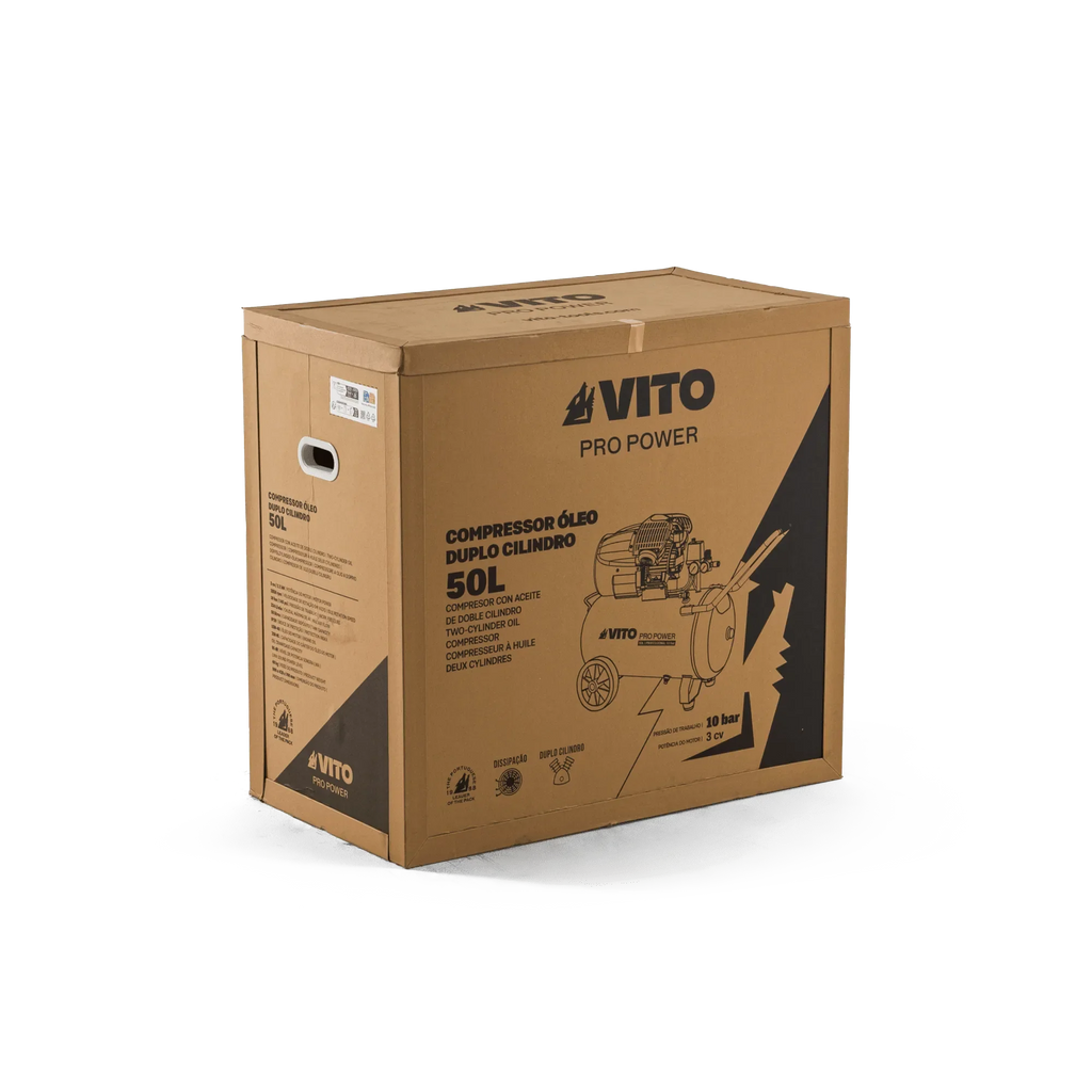 Embalaje del compresor con aceite de doble cilindro Vito de 50 litros