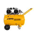 Compresor silencioso sin aceite Vito Pro Power de 100 litros y 4 CV con ruedas fijas y giratorias