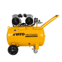 Compresor silencioso sin aceite Vito Pro Power de 100 litros y 4 CV con ruedas fijas y giratorias