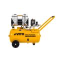 Compresor silencioso sin aceite Vito Pro Power de 24 litros y 2 CV con ruedas y asa de transporte