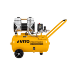 Compresor silencioso sin aceite Vito Pro Power de 24 litros y 2 CV con ruedas y asa de transporte