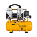 Compresor silencioso Vito Pro Power de 8 litros y 1,5 CV, vista frontal