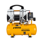 Compresor silencioso Vito Pro Power de 8 litros y 1,5 CV, vista frontal